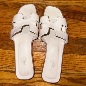 White Hermes Oran Sandal 40